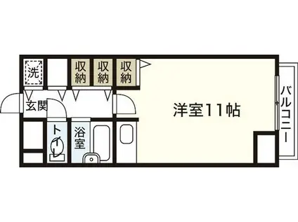 セゾン天方(ワンルーム/2階)の間取り写真
