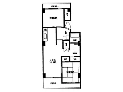 ハイツ宝3(2LDK/3階)の間取り写真