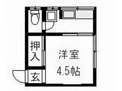岩崎アパート(1K/2階)の間取り写真