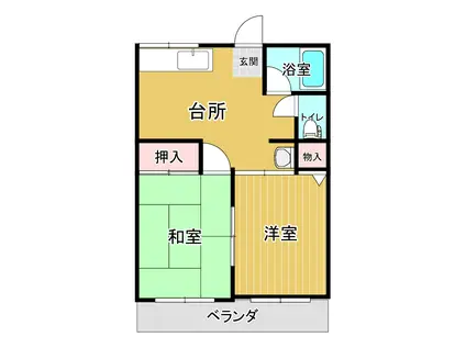 シティハイムみなみA棟(2DK/1階)の間取り写真