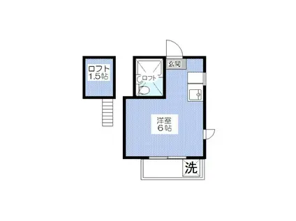 Kメゾン赤塚(ワンルーム/2階)の間取り写真