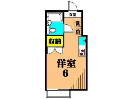 ハイツ和田(ワンルーム/1階)の間取り写真