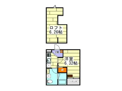 NOIX SIX(1K/1階)の間取り写真
