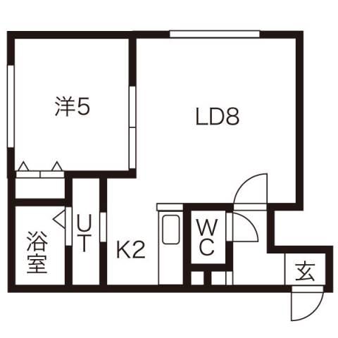 プリマクラッセ環状通東(1LDK/5階)の間取り写真
