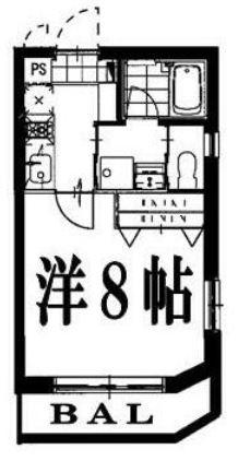 DEAR COURT MEGURO(1K/4階)の間取り写真