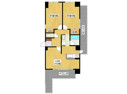 グレイスシラカワ(2LDK/6階)の間取り写真