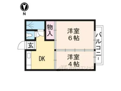 大隅アパート(2K/2階)の間取り写真