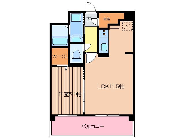 YSマンション弐番館(1LDK/6階)の間取り写真