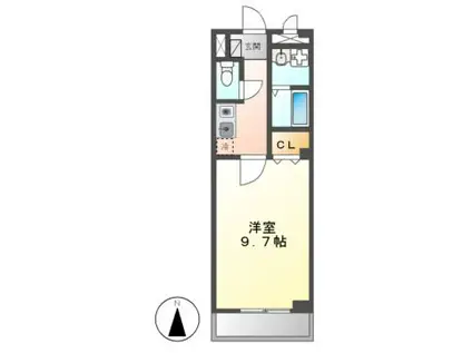COMFORT八田(1K/1階)の間取り写真