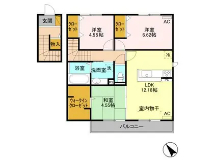 DAIWA PRINCE SUNAGA B(3LDK/2階)の間取り写真