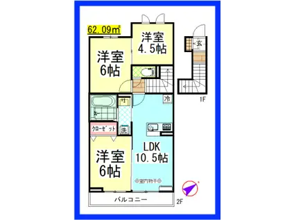 DL VILLA LUMINOUS SHONANDAI(3LDK/2階)の間取り写真