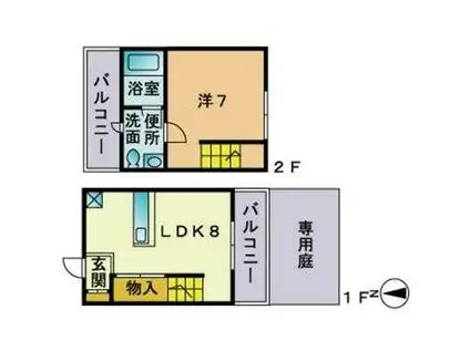 RHAUS干隈(1LDK/1階)の間取り写真