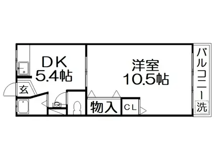 第2田村マンション(1DK/2階)の間取り写真