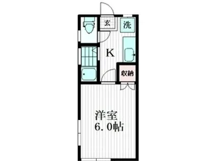 東京ハイム(1K/1階)の間取り写真