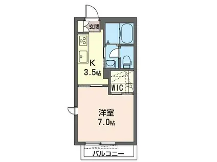 シャーメゾン夏つばき(1K/1階)の間取り写真