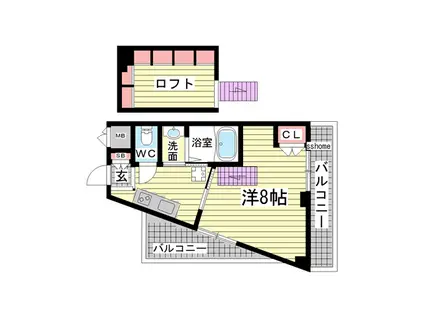エスペランサ六甲道(1SK/5階)の間取り写真