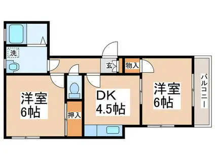 飯田第2ビル(2DK/2階)の間取り写真