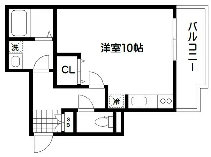 コインブラ(ワンルーム/1階)の間取り写真