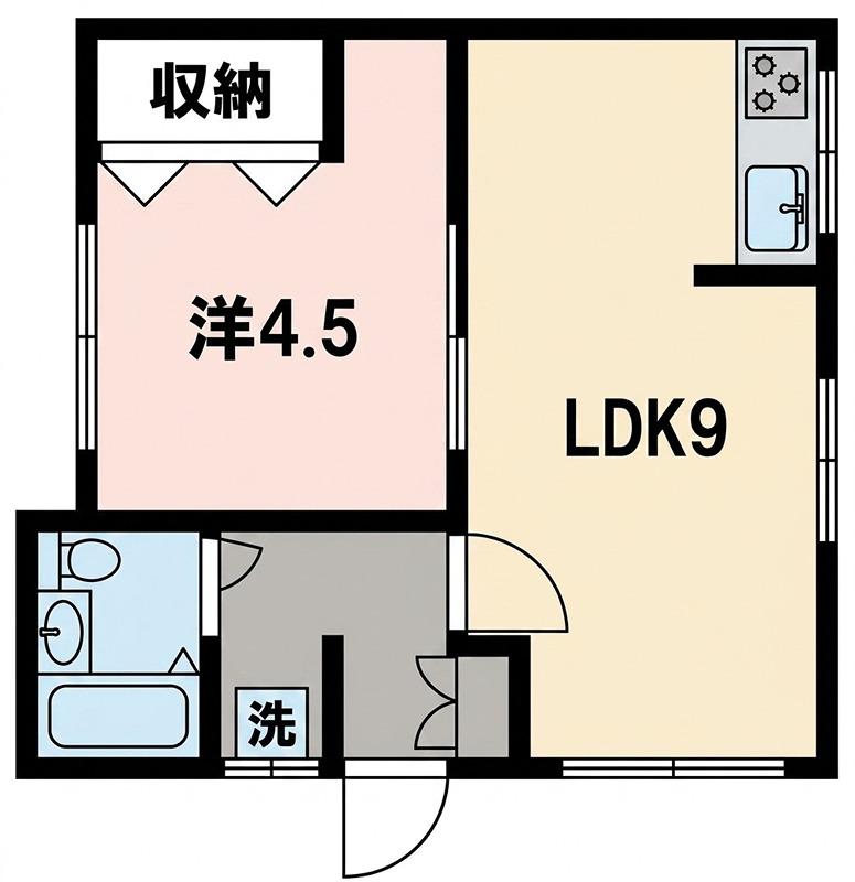 光月荘(1LDK/1階)の間取り写真