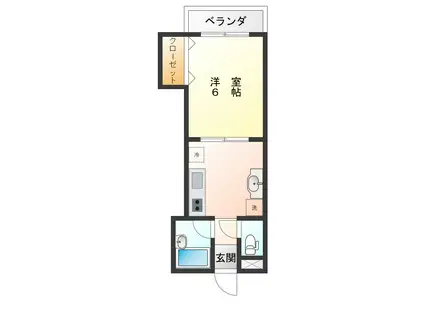 HIRO聖蹟(1K/1階)の間取り写真