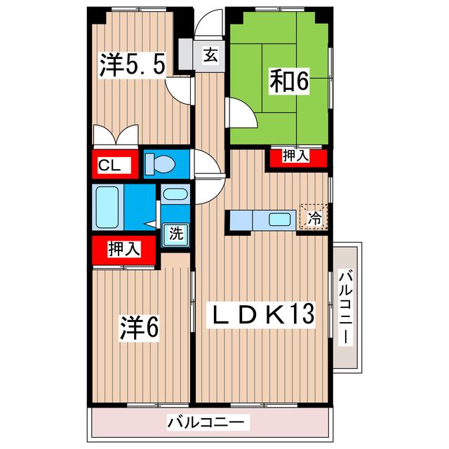 サンハイム千石(3LDK/2階)の間取り写真