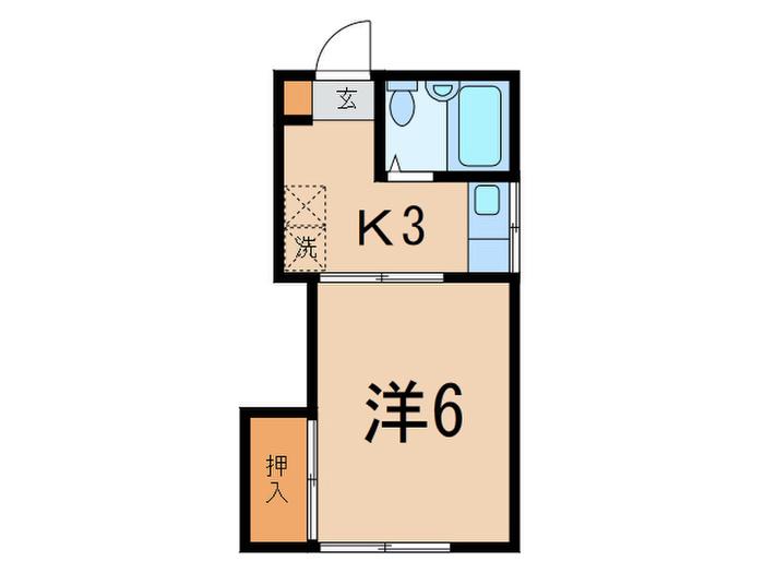 コーポ秋元(1K/1階)の間取り写真