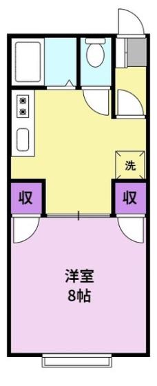 サンハイツ坂口(1DK/2階)の間取り写真