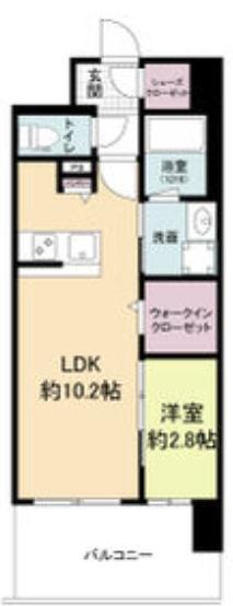リヴェント難波サウス(1LDK/9階)の間取り写真