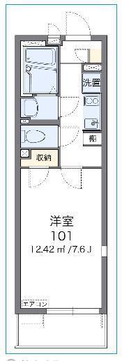 レオネクストヴィラージュ(1K/2階)の間取り写真