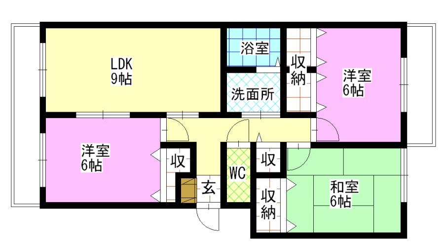 エクセル新福(3DK/2階)の間取り写真
