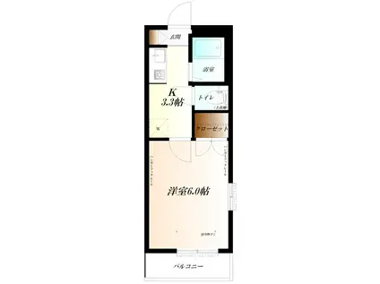 リバティヒルズ WIFI対応(1K/1階)の間取り写真