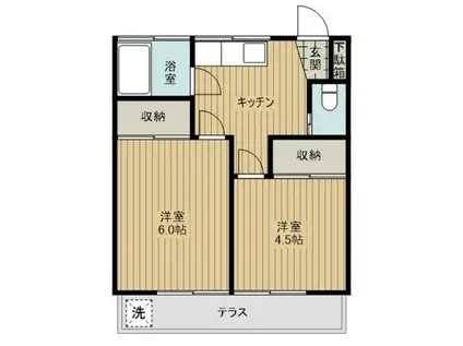 東和コーポ(2K/2階)の間取り写真