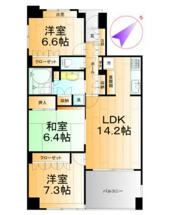 メビウスブレイン西千葉 6階階 間取り