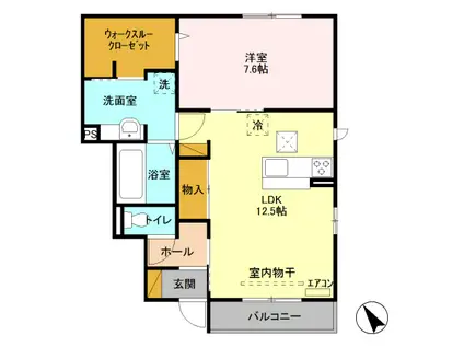 シャインコート(1LDK/1階)の間取り写真