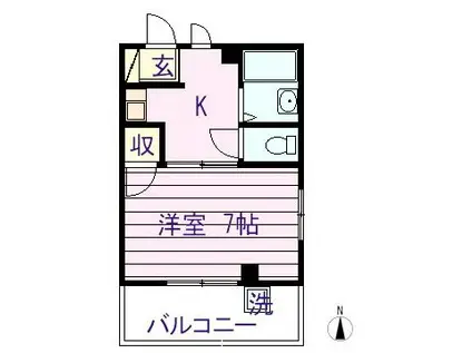 サンハイム中島(1DK/3階)の間取り写真