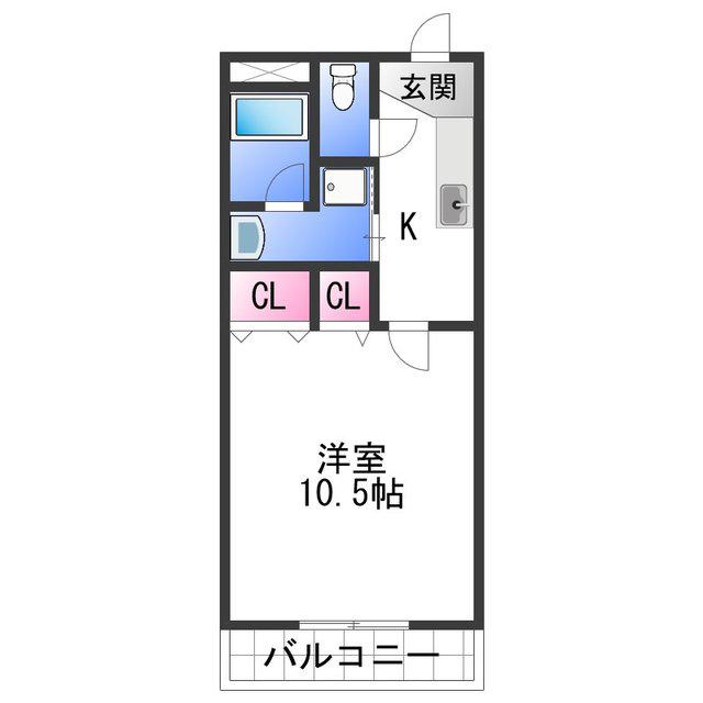 Mグラナート(1K/2階)の間取り写真