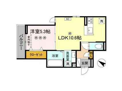 CAMPANELLA江波二本松(1LDK/2階)の間取り写真