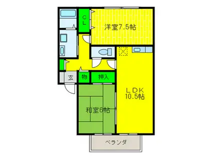 プリンスハイツGEN(2LDK/1階)の間取り写真