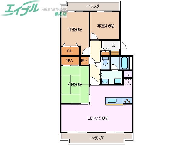 セルサス コロク(3LDK/4階)の間取り写真