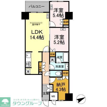 サンジョイアゼロ(2SLDK/1階)の間取り写真