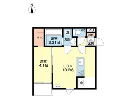 LAUREN駅南(1LDK/2階)の間取り写真