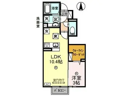 TENINOTSUME(1LDK/1階)の間取り写真