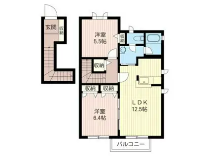 シャーメゾンやまと(2LDK/2階)の間取り写真