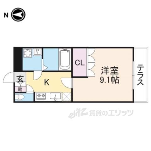オーベルジュ・オオミ(1K/2階)の間取り写真
