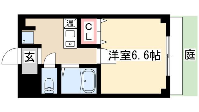 コーポ社台(1K/1階)の間取り写真