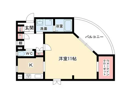 よもぎの郷(1K/1階)の間取り写真