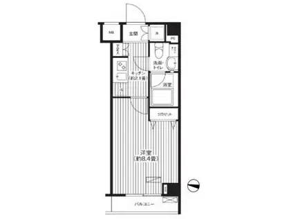 グランハイツ東中野(1K/1階)の間取り写真