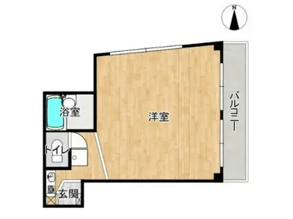 ルームK(ワンルーム/3階)の間取り写真