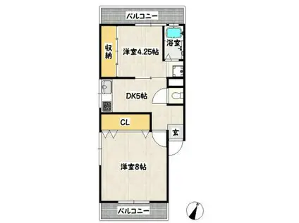 津崎マンション(2DK/2階)の間取り写真