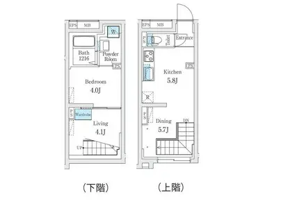 FIKA代々木上原(1LDK/1階)の間取り写真